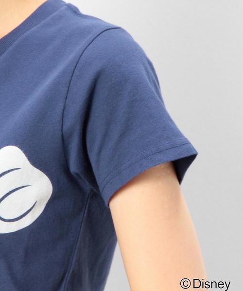 coen（コーエン）の「コーエン別注Disney（ディズニー）Mickey抜染プリントＴシャツ（Tシャツ/カットソー・レディース・ブラック/ネイビー・LARGE/MEDIUM）」の12枚目の写真