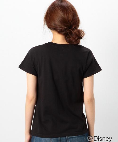 coen（コーエン）の「コーエン別注Disney（ディズニー）Mickey抜染プリントＴシャツ（Tシャツ/カットソー・レディース・ブラック/ネイビー・LARGE/MEDIUM）」の5枚目の写真