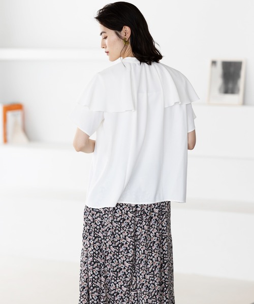 GeeRA（ジーラ）の「ケープデザインブラウス（シャツ/ブラウス・レディース・オフホワイト/ブルー/ブラック/ミント・MEDIUM/LARGE/X-LARGE）」の11枚目の写真