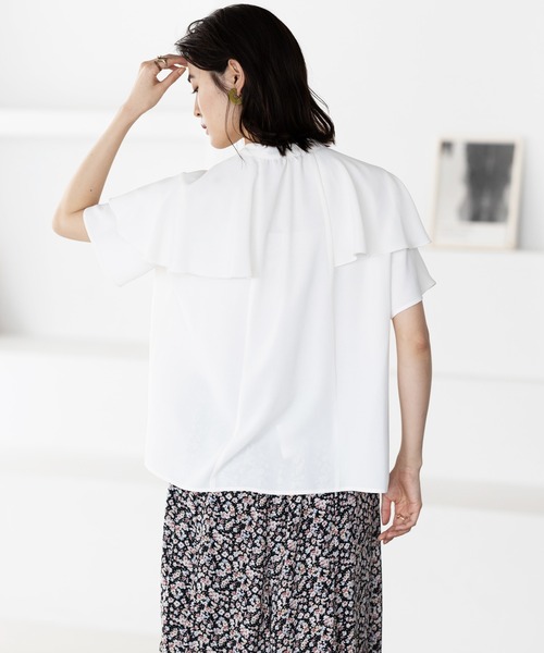 GeeRA（ジーラ）の「ケープデザインブラウス（シャツ/ブラウス・レディース・オフホワイト/ブルー/ブラック/ミント・MEDIUM/LARGE/X-LARGE）」の12枚目の写真