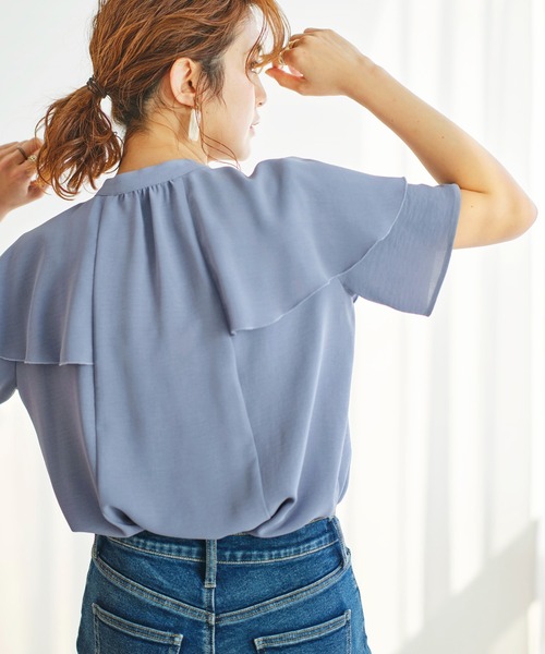 GeeRA（ジーラ）の「ケープデザインブラウス（シャツ/ブラウス・レディース・オフホワイト/ブルー/ブラック/ミント・MEDIUM/LARGE/X-LARGE）」の16枚目の写真