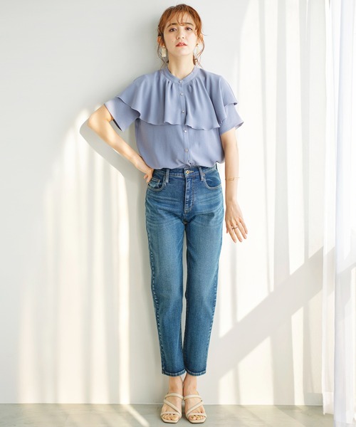 GeeRA（ジーラ）の「ケープデザインブラウス（シャツ/ブラウス・レディース・オフホワイト/ブルー/ブラック/ミント・MEDIUM/LARGE/X-LARGE）」の17枚目の写真