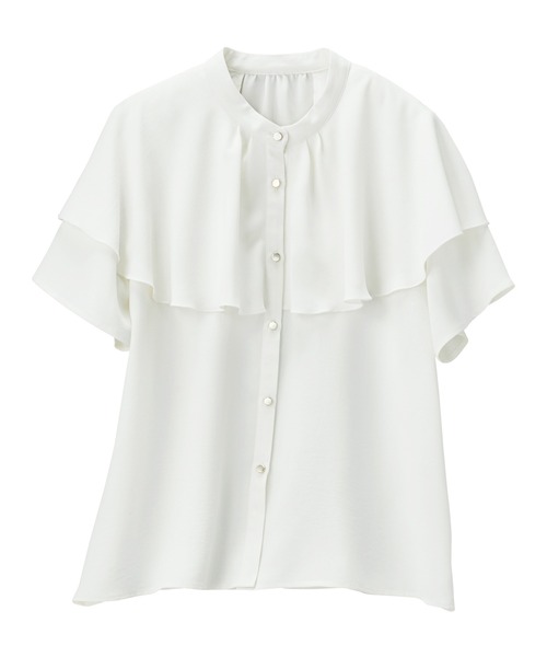 GeeRA（ジーラ）の「ケープデザインブラウス（シャツ/ブラウス・レディース・オフホワイト/ブルー/ブラック/ミント・MEDIUM/LARGE/X-LARGE）」の19枚目の写真