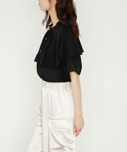 GeeRA（ジーラ）の「ケープデザインブラウス（シャツ/ブラウス・レディース・オフホワイト/ブルー/ブラック/ミント・MEDIUM/LARGE/X-LARGE）」の21枚目の写真