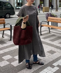 BEARDSLEY | コットンリネンギンガムチェックワンピース(ワンピース)