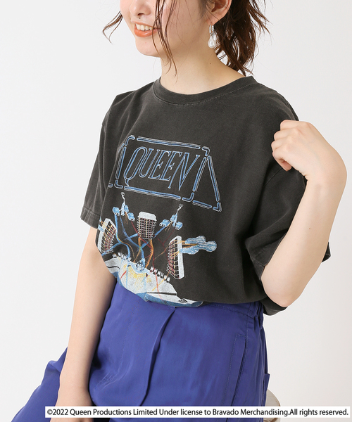 B.C STOCK（ベーセーストック）の「【GOOD ROCK SPEED/グッドロックスピード】QUEEN TEE（Tシャツ/カットソー・レディース・ブラック/ブルー/ブラック系その他/ホワイト・FREE）」の2枚目の写真