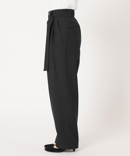 SLOBE IENA（スローブイエナ）の「PL/CO/LIツイルダブルDカンベルトトラウザー（その他パンツ・レディース・ブラック/ブラウン・38/36）」の12枚目の写真