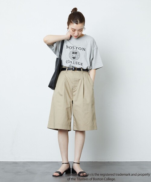 FREAK'S STORE（フリークスストア）の「▽【WEB限定】BOSTON×FREAK'S STORE/ボストン  別注BOSTONエンブレムTシャツ（Tシャツ/カットソー・レディース・グレー/レッド/オフホワイト・ﾌﾘ-）」の5枚目の写真