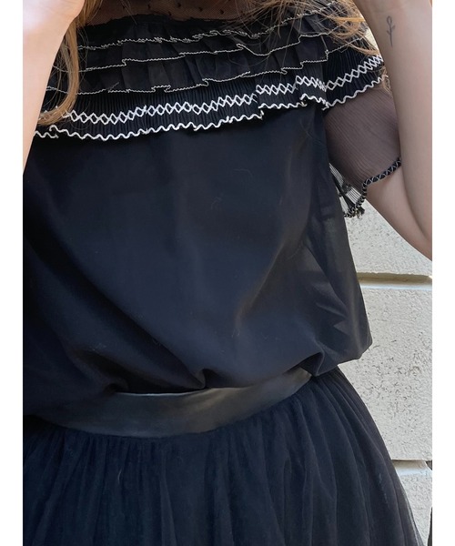 epine(エピヌ)の「frill see-through blouse(シャツ/ブラウス・レディース・ブラック・FREE)」の2枚目の写真