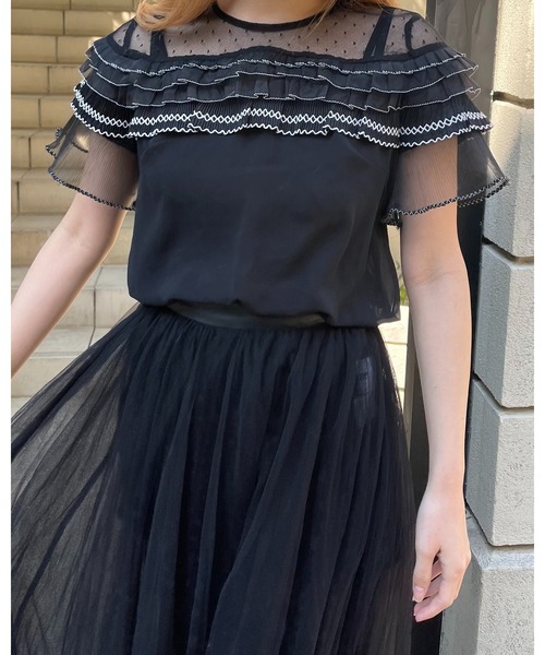 epine(エピヌ)の「frill see-through blouse(シャツ/ブラウス・レディース・ブラック・FREE)」の11枚目の写真
