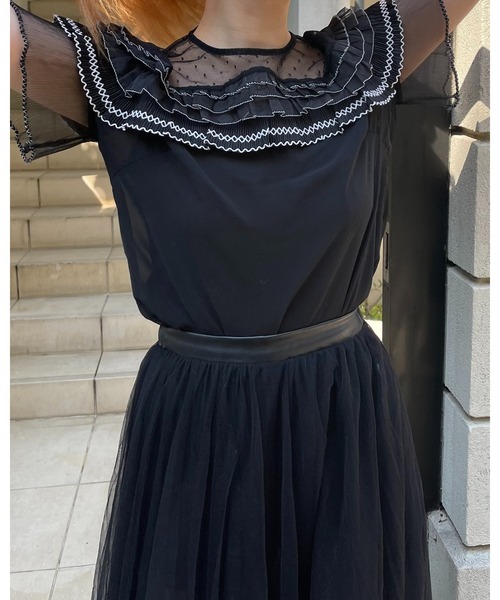 epine(エピヌ)の「frill see-through blouse(シャツ/ブラウス・レディース・ブラック・FREE)」の8枚目の写真