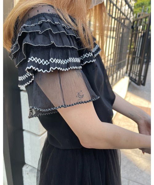 epine(エピヌ)の「frill see-through blouse(シャツ/ブラウス・レディース・ブラック・FREE)」の21枚目の写真