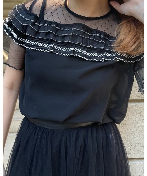 epine(エピヌ)の「frill see-through blouse(シャツ/ブラウス・レディース・ブラック・FREE)」の13枚目の写真