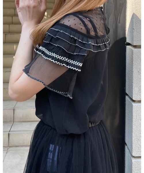 epine(エピヌ)の「frill see-through blouse(シャツ/ブラウス・レディース・ブラック・FREE)」の12枚目の写真
