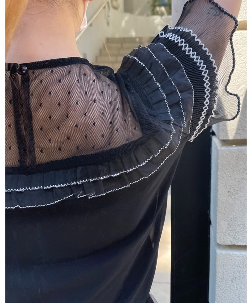 epine(エピヌ)の「frill see-through blouse(シャツ/ブラウス・レディース・ブラック・FREE)」の16枚目の写真
