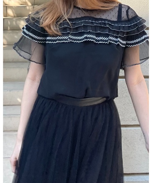 epine(エピヌ)の「frill see-through blouse(シャツ/ブラウス・レディース・ブラック・FREE)」の17枚目の写真