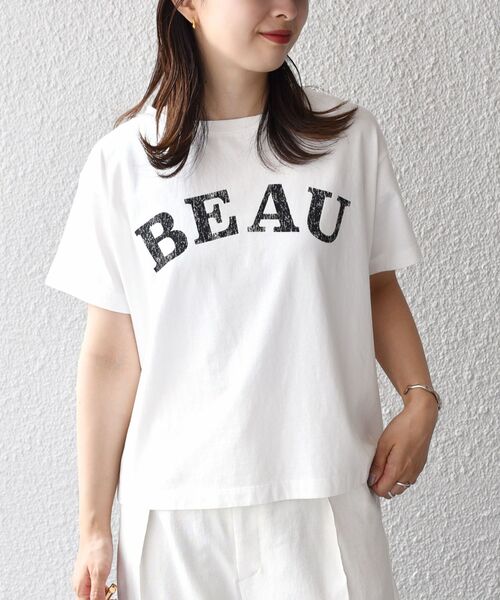 SHIPS(シップス)の「*フレンチロゴカレッジショートTEE◆(Tシャツ/カットソー・レディース・チャコールグレー/ライトホワイト/ミント/ライトオリーブ・ONE SIZE)」の2枚目の写真