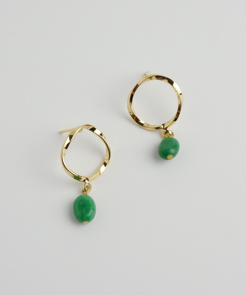 petitcro（プティクロ）の「＊petitcro＊　ゴールドサークルピアス（ピアス（両耳用）・レディース・グレー/グリーン/ホワイト系その他/ブルー/ホワイト系その他2・ONE SIZE）」の5枚目の写真