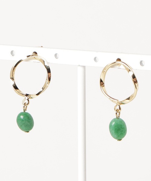 petitcro（プティクロ）の「＊petitcro＊　ゴールドサークルピアス（ピアス（両耳用）・レディース・グレー/グリーン/ホワイト系その他/ブルー/ホワイト系その他2・ONE SIZE）」の9枚目の写真