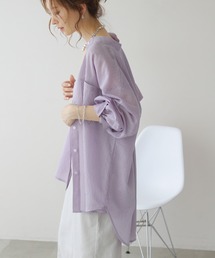 frames RAY CASSIN | WEB限定 シアーストライプバンドカラーオーバーシャツ(シャツ/ブラウス)