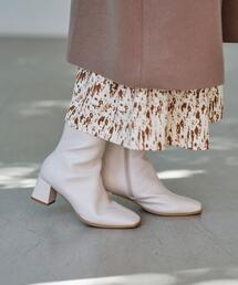 green label relaxing | 【矢野未希子さん着用】[7days]スクエア ショートブーツ(5.5cmヒール) -撥水-(ブーツ)