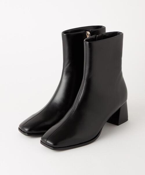 green label relaxing（グリーンレーベルリラクシング）の「[7days]スクエア ショートブーツ(5.5cmヒール) -撥水-（ブーツ・レディース・ブラック/ダークブラウン/オフホワイト/クリーム/モカ・S/M/L/XL/XS）」の20枚目の写真