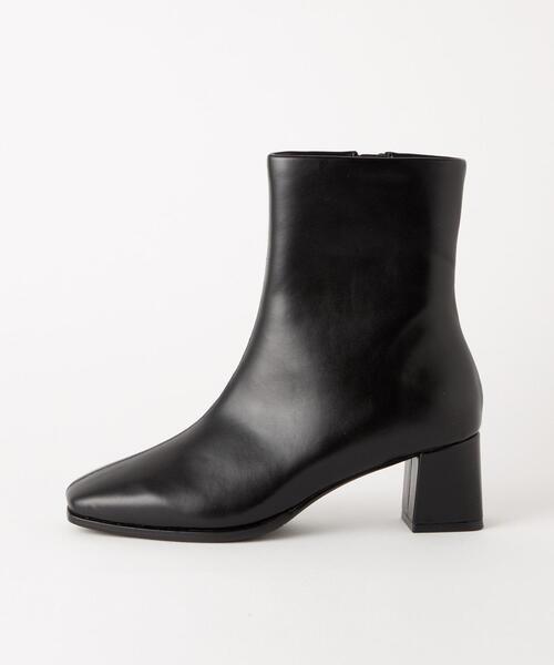 green label relaxing（グリーンレーベルリラクシング）の「[7days]スクエア ショートブーツ(5.5cmヒール) -撥水-（ブーツ・レディース・ブラック/ダークブラウン/オフホワイト/クリーム/モカ・S/M/L/XL/XS）」の9枚目の写真