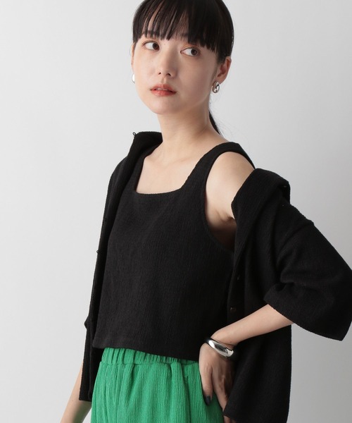 LOWRYS FARM（ローリーズファーム）の「シャーリングスクエアビスチェ　347264（その他トップス・レディース・ブラック/ブルー/アイボリー/ボルドー・FREE）」の7枚目の写真