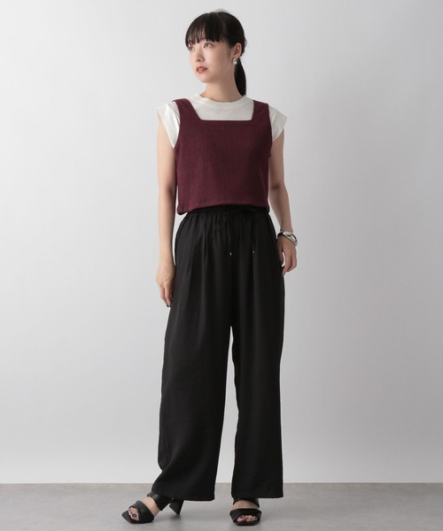 LOWRYS FARM（ローリーズファーム）の「シャーリングスクエアビスチェ　347264（その他トップス・レディース・ブラック/ブルー/アイボリー/ボルドー・FREE）」の8枚目の写真