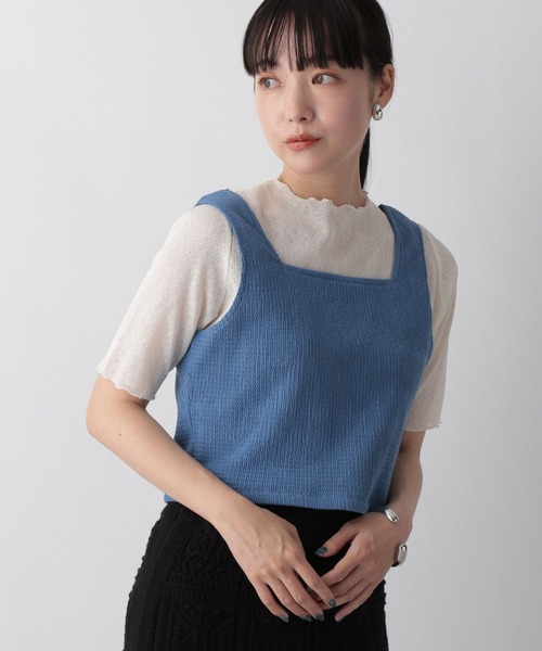 LOWRYS FARM（ローリーズファーム）の「シャーリングスクエアビスチェ　347264（その他トップス・レディース・ブラック/ブルー/アイボリー/ボルドー・FREE）」の13枚目の写真