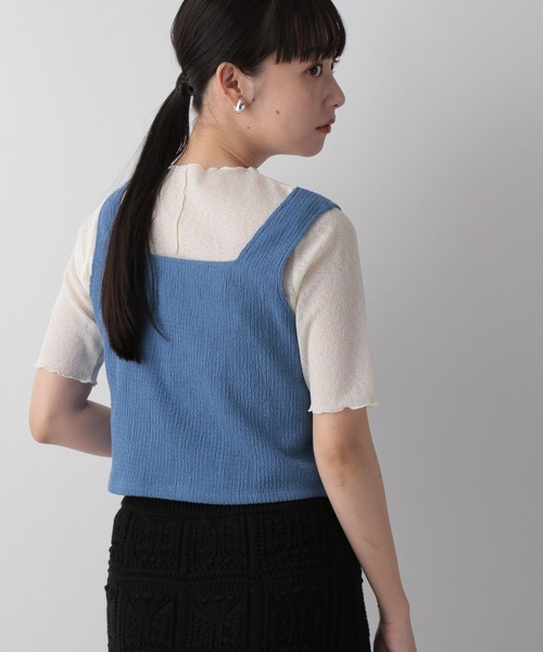 LOWRYS FARM（ローリーズファーム）の「シャーリングスクエアビスチェ　347264（その他トップス・レディース・ブラック/ブルー/アイボリー/ボルドー・FREE）」の14枚目の写真