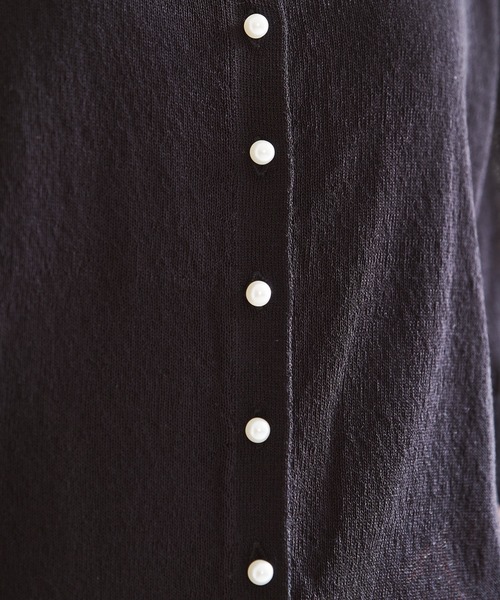 acro（アクロ）の「パールボタンシアーカーディガン/AC1451（カーディガン/ボレロ・レディース・ピンク/ブラック/グリーン/ベージュ/アイボリー・ﾌﾘ-）」の9枚目の写真