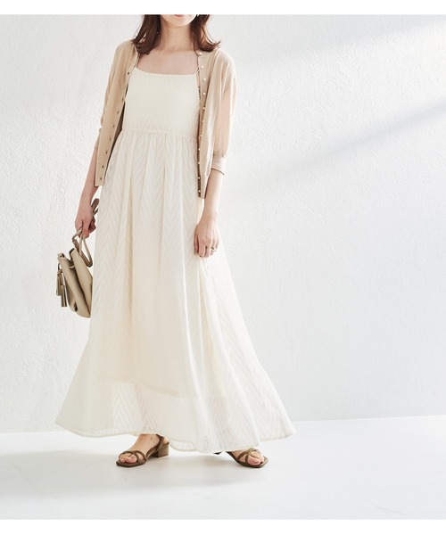 acro（アクロ）の「パールボタンシアーカーディガン/AC1451（カーディガン/ボレロ・レディース・ピンク/ブラック/グリーン/ベージュ/アイボリー・ﾌﾘ-）」の16枚目の写真