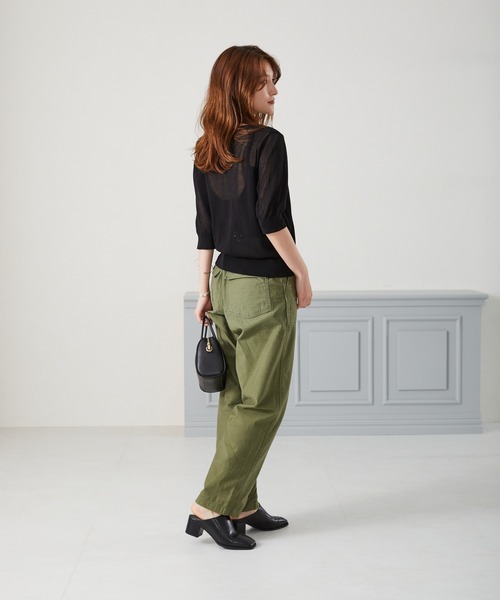 acro（アクロ）の「パールボタンシアーカーディガン/AC1451（カーディガン/ボレロ・レディース・ピンク/ブラック/グリーン/ベージュ/アイボリー・ﾌﾘ-）」の19枚目の写真