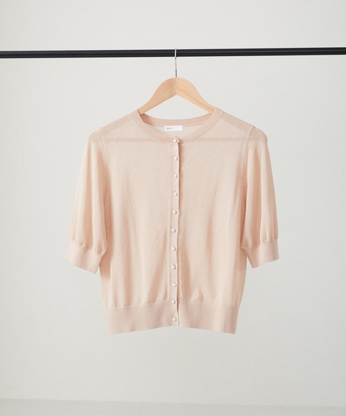 acro（アクロ）の「パールボタンシアーカーディガン/AC1451（カーディガン/ボレロ・レディース・ピンク/ブラック/グリーン/ベージュ/アイボリー・ﾌﾘ-）」の18枚目の写真