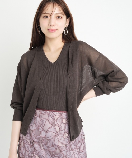 【定価18,700円】マイストラーダ カーディガン 半袖トップス アンサンブル Mystrada(マイストラーダ)の「シアーアンサンブル(ニット