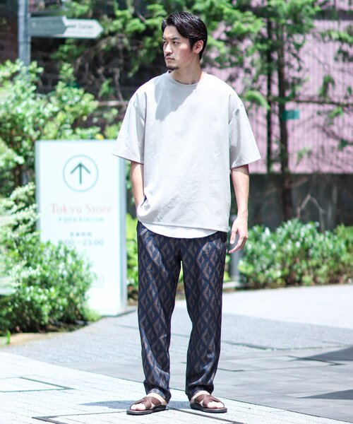 JOURNAL STANDARD(ジャーナルスタンダード)の「【GEOM PATTERN/ジオメパターン】総柄 ブッチャー1プリーツパンツ(その他パンツ・メンズ・ブラック/ナチュラル/ネイビー/レッド/ブラウン/グリーン・SMALL/MEDIUM/LARGE)」の10枚目の写真