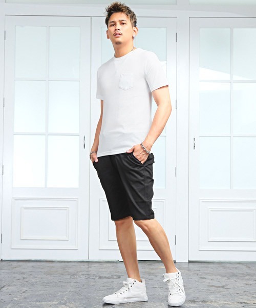 LUXSTYLE(ラグスタイル)の「無地ポケット付きクルーネック半袖Tシャツ(Tシャツ/カットソー・メンズ・ホワイト/ブラック/ネイビー/グレー/カーキ/イエロー系その他/ピンク系その他/ライトピンク・L/XL/M)」の19枚目の写真