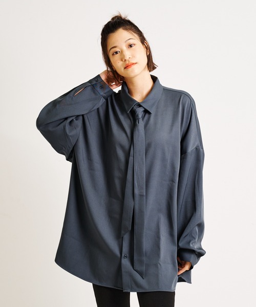 JACKROSE（ジャックローズ）の「JE-ネクタイ-LSシャツ（シャツ/ブラウス・メンズ・ホワイト/ブラック/グレー・M/L）」の3枚目の写真