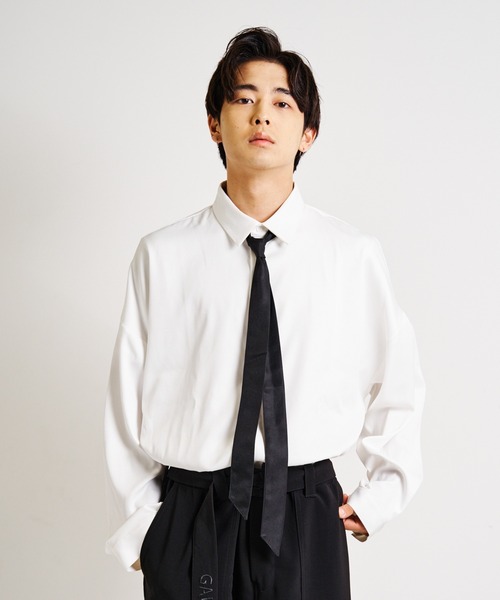 JACKROSE（ジャックローズ）の「JE-ネクタイ-LSシャツ（シャツ/ブラウス・メンズ・ホワイト/ブラック/グレー・M/L）」の13枚目の写真