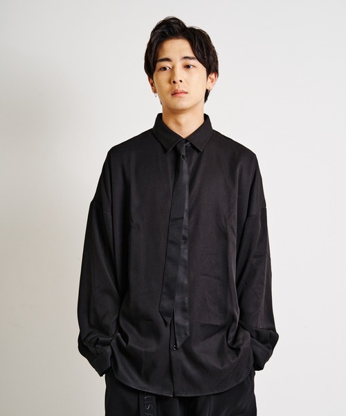 JACKROSE（ジャックローズ）の「JE-ネクタイ-LSシャツ（シャツ/ブラウス・メンズ・ホワイト/ブラック/グレー・M/L）」の10枚目の写真