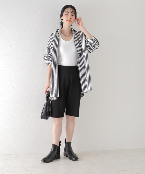 Co/Ace スムースハーフパンツ　ブラック plage（プラージュ）の「Co/Ace スムースハーフパンツ（その他