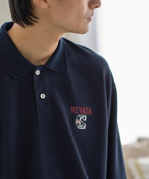 coen(コーエン)の「カレッジ刺繍ポロシャツ(ポロシャツ・メンズ・ホワイト/ネイビー・SMALL/MEDIUM/LARGE/X-LARGE)」の2枚目の写真