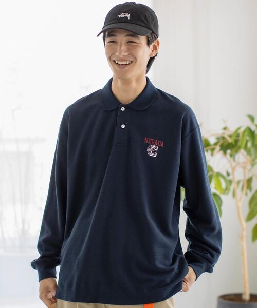 coen(コーエン)の「カレッジ刺繍ポロシャツ(ポロシャツ・メンズ・ホワイト/ネイビー・SMALL/MEDIUM/LARGE/X-LARGE)」の4枚目の写真