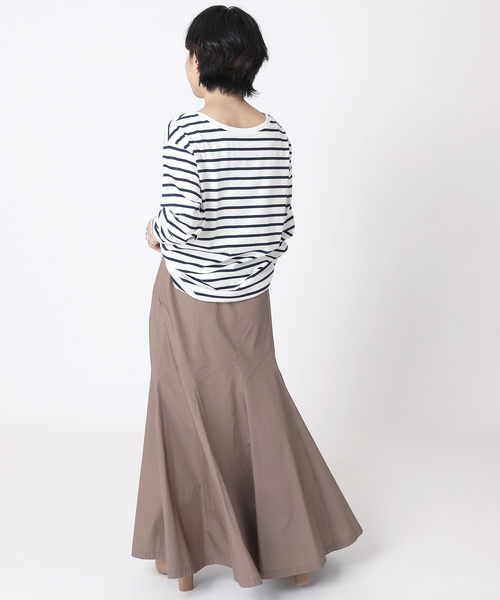 B.C STOCK（ベーセーストック）の「クルーネック ボーダーロンT（Tシャツ/カットソー・レディース・ブラック/パープル/ネイビー・FREE）」の9枚目の写真