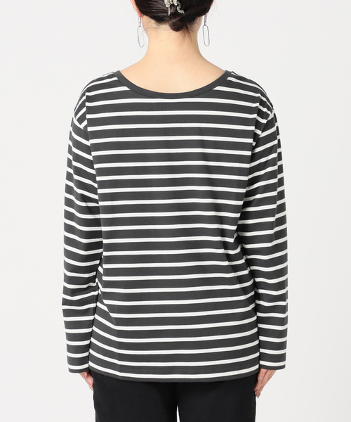 B.C STOCK（ベーセーストック）の「クルーネック ボーダーロンT（Tシャツ/カットソー・レディース・ブラック/パープル/ネイビー・FREE）」の15枚目の写真