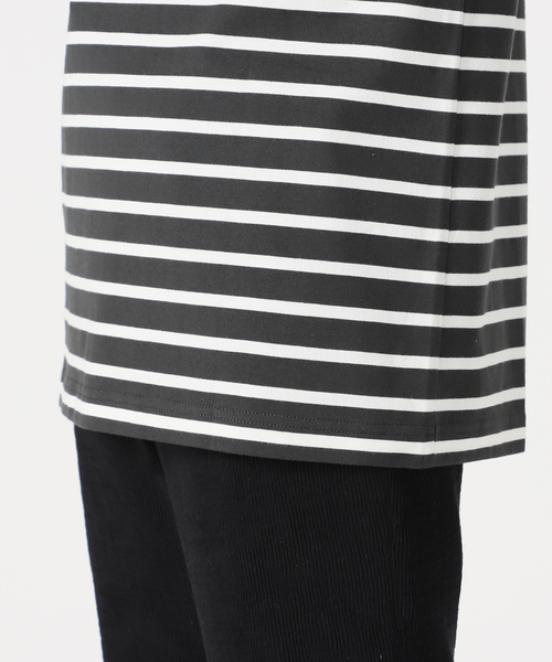 B.C STOCK（ベーセーストック）の「クルーネック ボーダーロンT（Tシャツ/カットソー・レディース・ブラック/パープル/ネイビー・FREE）」の20枚目の写真