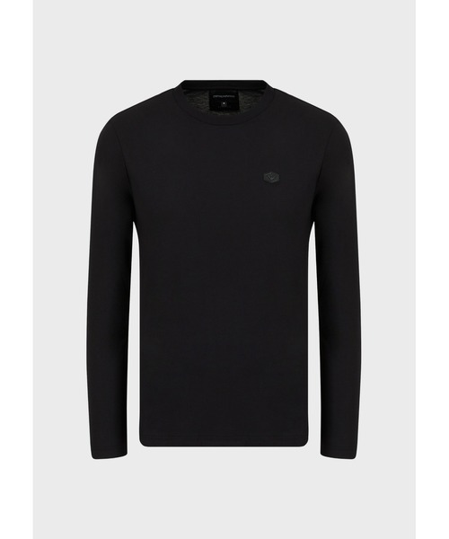 EMPORIO ARMANI（エンポリオアルマーニ）の「【エンポリオ アルマーニ】長袖Tシャツ ストレッチスーピマジャージー製 マイクロロゴパッチ（Tシャツ/カットソー・メンズ・ブラック/ホワイト系その他/ネイビー・SMALL/MEDIUM/LARGE/X-LARGE/X-SMALL）」の10枚目の写真