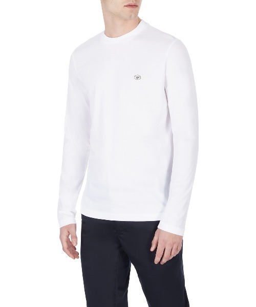 EMPORIO ARMANI（エンポリオアルマーニ）の「【エンポリオ アルマーニ】長袖Tシャツ ストレッチスーピマジャージー製 マイクロロゴパッチ（Tシャツ/カットソー・メンズ・ブラック/ホワイト系その他/ネイビー・SMALL/MEDIUM/LARGE/X-LARGE/X-SMALL）」の7枚目の写真