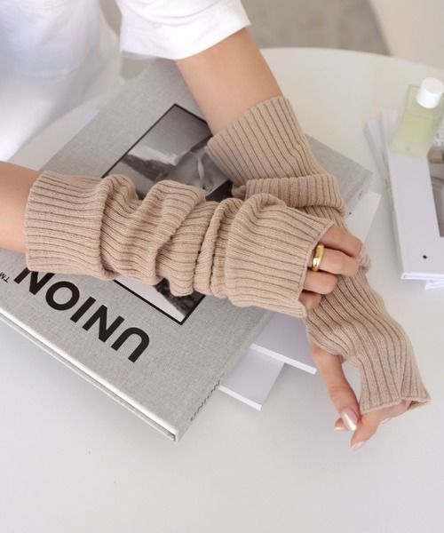 Aimeine エメイン　カシミヤアームウォーマー付きニット ヘーゼル カシミヤアームウォーマー付きニット｜PETAL ONLINE（ペタルオンライン）